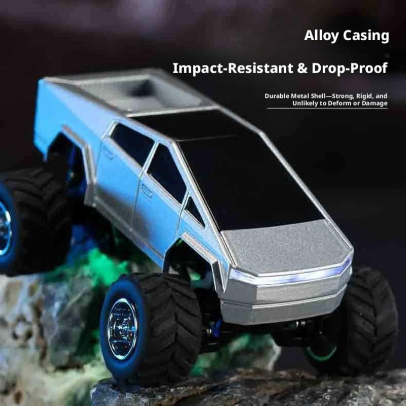 Tesla Pickup Remote Control Off-Road Vehicle, 1:64 Scale, High-End Alloy Plastic Anti-Drop Design, USB Rechargeable, Kids Holiday Gift