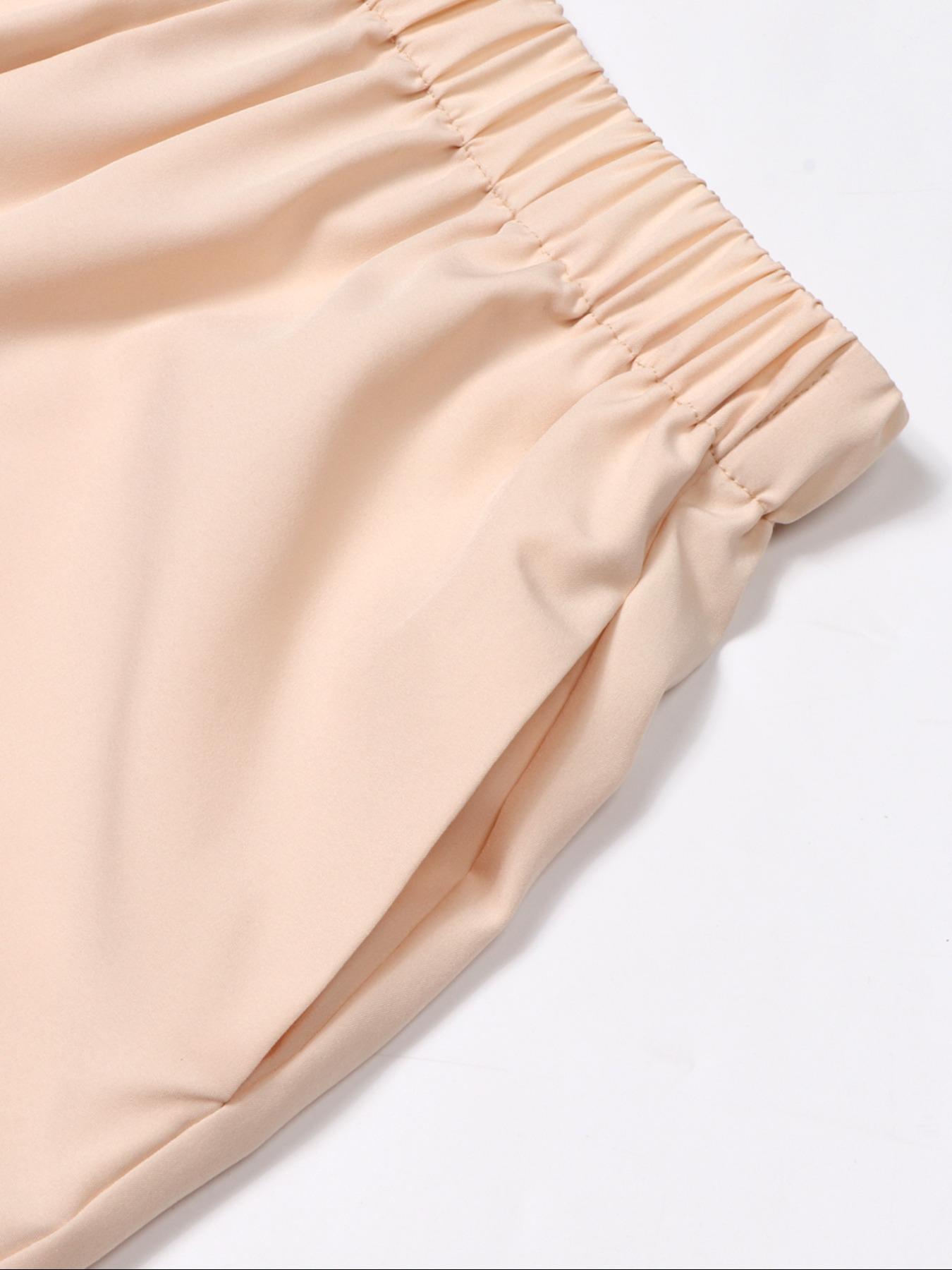 New V-Neck Geometric Pattern Straight Leg Wide-Leg Pants Set, Casual Comfortable Fitted Vacation Outfit, Women's Fashion Clothing