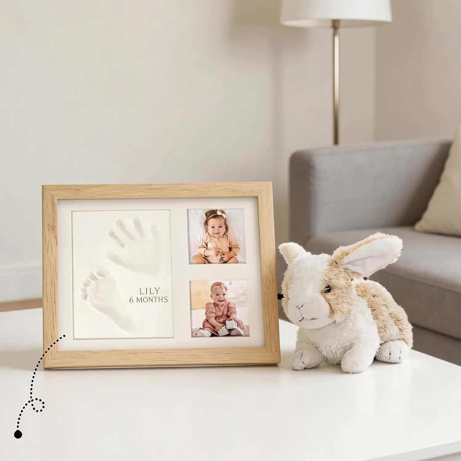 Handprint Photo Frame, Christmas Baby Gift, Newborn Memorial Frame, Personalized Infant Gift, Kindergarten Decoration, Three Color Options, Baby Shower