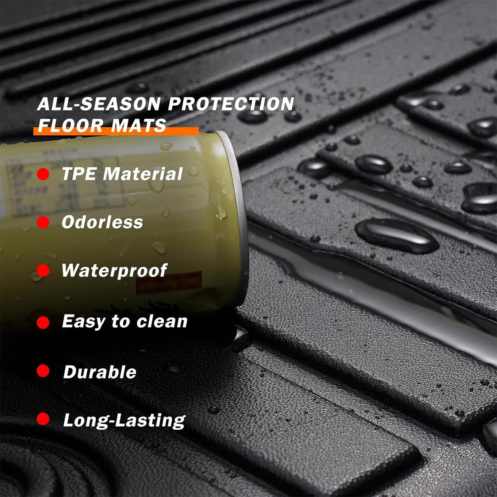 Canvcle All Weather TPE Floor Mats for 2015-2021 Jeep Grand Cherokee Laredo E 4x4 Five-Seater Gas Model Custom Fit Trunk & Back Seat Protector Durable Odorless Cargo Liner Non-Slip Texture Easy to Clean