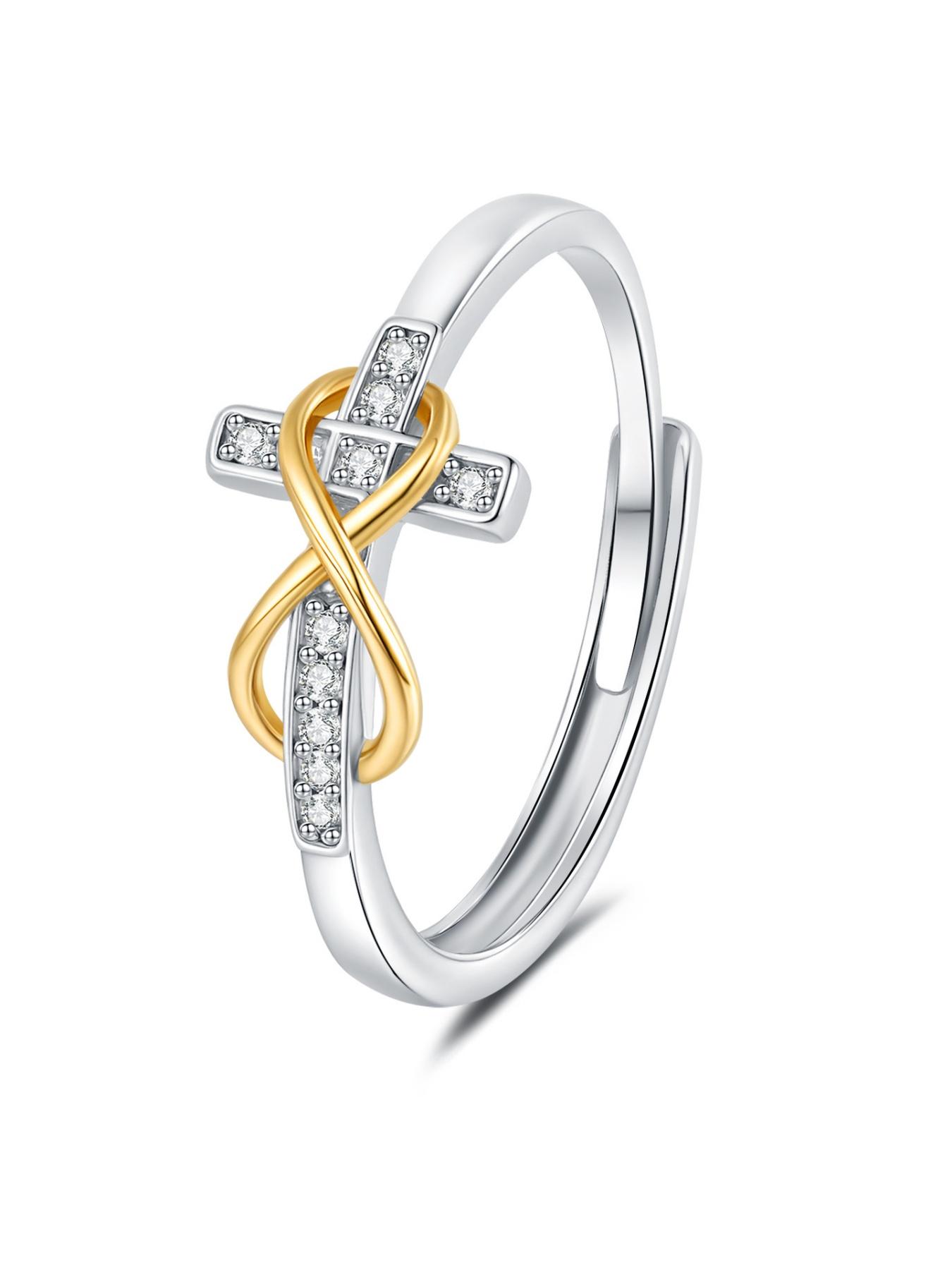 Infinite Symbol Number 8 Cross Ring, Fashion Index Finger Ring for Women, Perfect Gift for Dates, Essential Daily Wear Jewelry