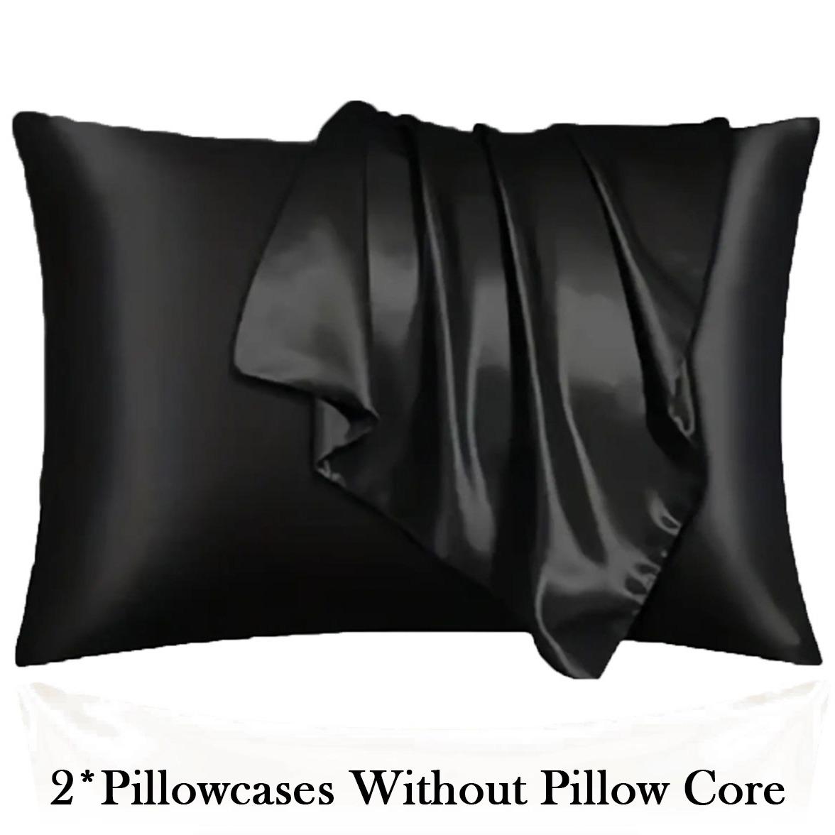 2pcs set of solid color satin pillowcases, no filling included. Soft and comfortable, skin-friendly and breathable. Suitable for bedrooms, dormitories and hotels. Elegant and minimalist design, gentle on hair and skin, an ideal gift choice.