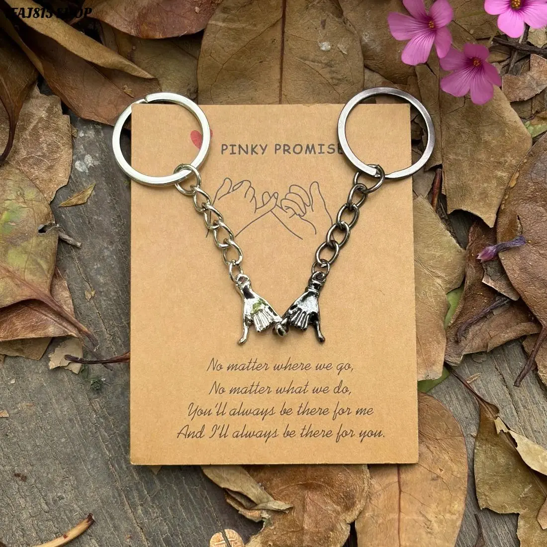 2PCS Broken Heart Puzzle Matching Keychain Set, Aesthetic Pinky Promise Friendship Charm, Cute Couple BFF Accessories for Her Him, Birthday Valentine’s Gift