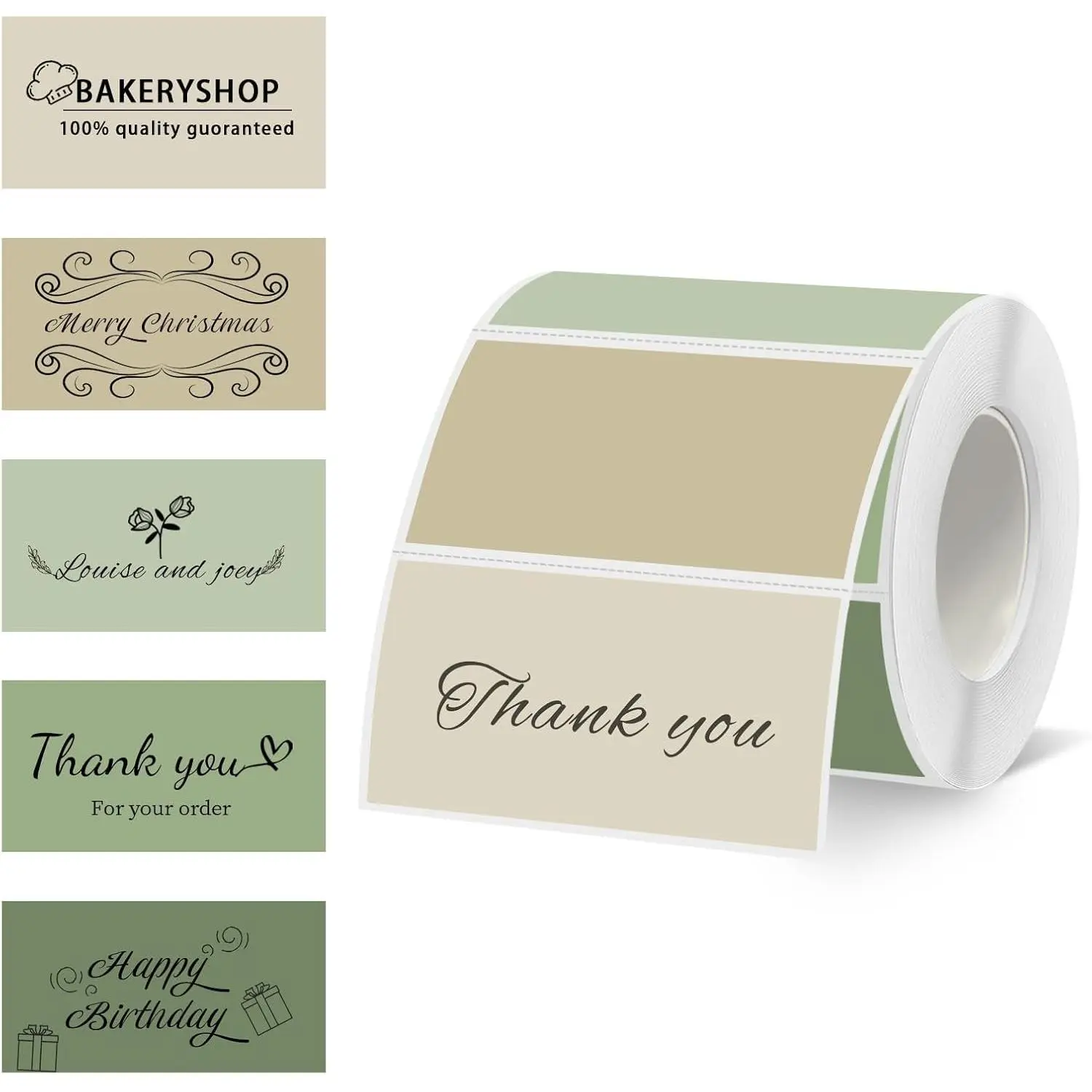 2x1 Thermal Labels,Address Barcode Self-Adhesive Thermal Printer Stickers for Logo Design,Name/Price Tag,Address（Green Gradient）