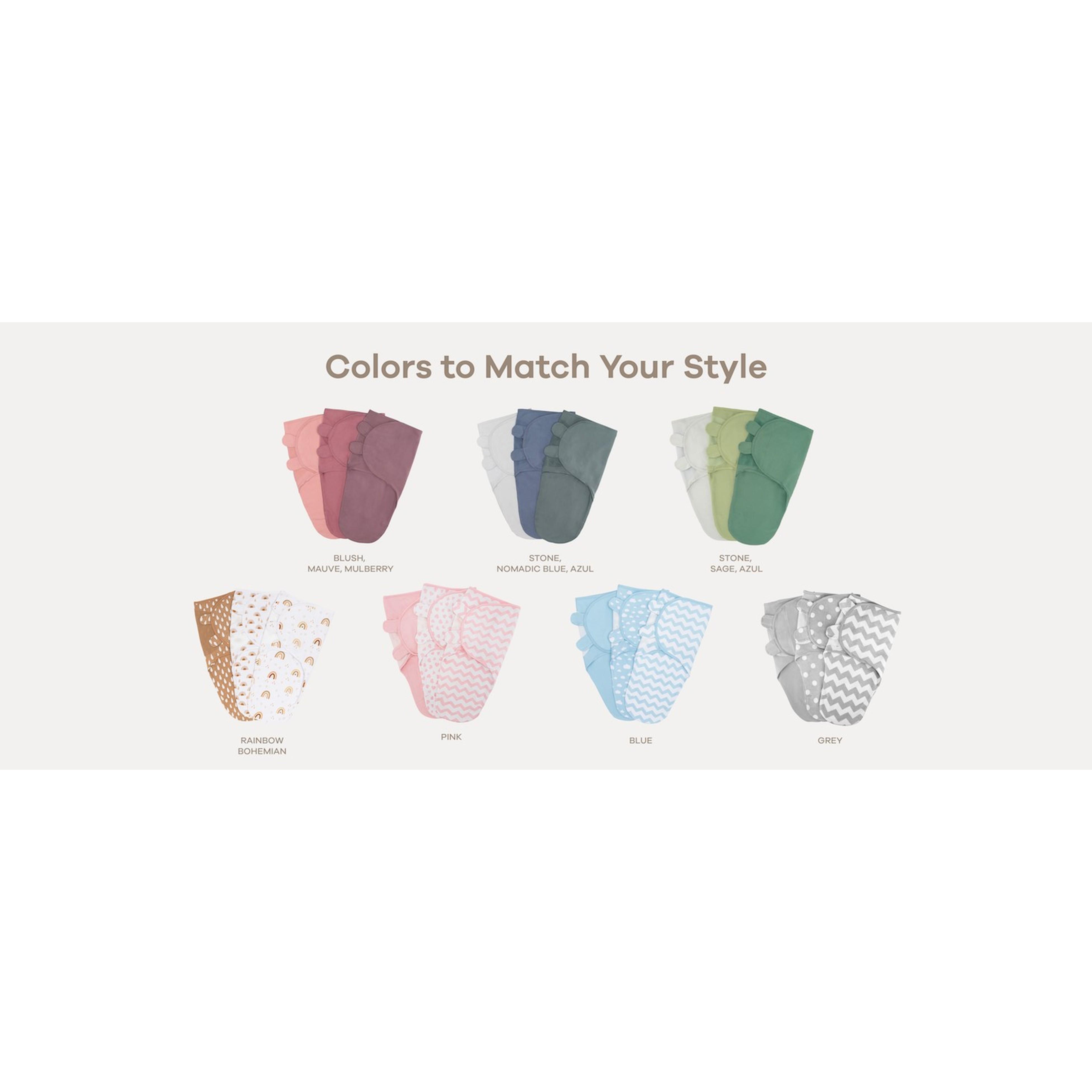 Comfy Cubs Easy Swaddle Blanket 3 Pack Size S, Blush Mauve Mulberry Comfy Cubs Easy Swaddle Blanket 3 Pack Size S, Blush Mauve Mulberry