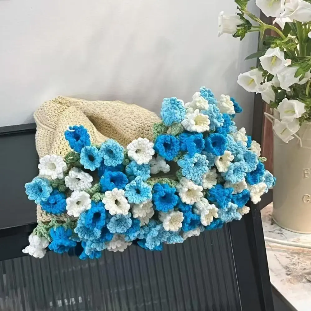 New 60cm Flower Bouquet Blanket Finished Product Crocheted Sunflower Blanket Baby Quilt Swaddle Cover for Girlfriend Nap Blanket