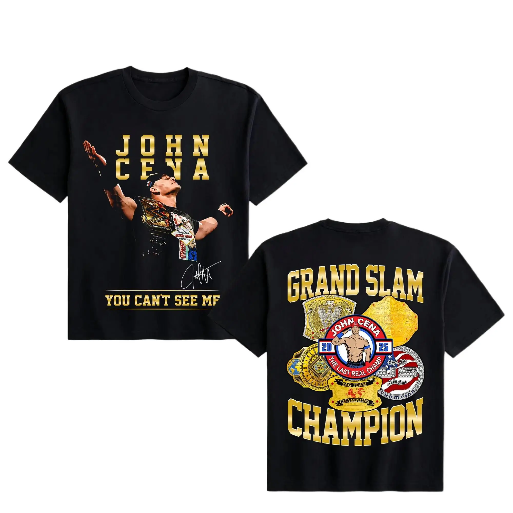 Unisex WWE John Cena Champion Printed Graphic T-Shirt, Soft 100% Cotton with a Round Neck and Unisex Fit, Streetwear Style Top for Fans, Tops, Sports, Tumble Dry, Tshirt, Apparel, Shortsleeve, Fitted, Casual, Menswear, Fitted Cut, Soft Cotton