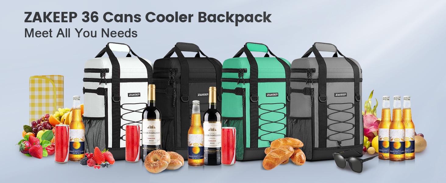 Cooler Backpack, 36 Cans Multifunctional Leakproof Cooler Backpack with Padded Top Handle, Mesh Pocket for Camping BBQ Lunch Picnic Hiking Fishing,Waterproof Ice Box Thermal Bag
