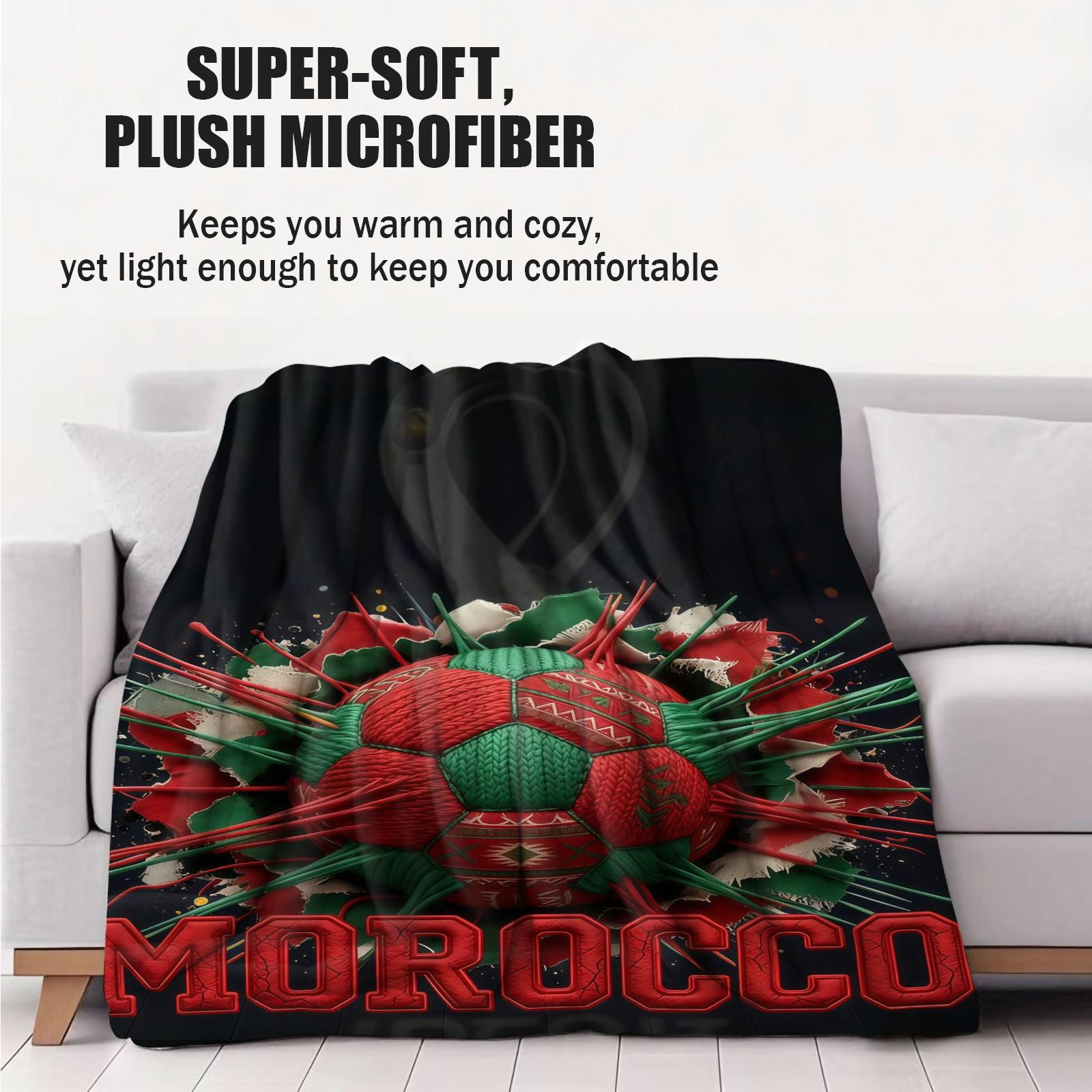 World Cup National Theme Football Decor Blanket, Sofa Cover, Nap Blanket, Air Conditioning Blanket, Perfect for World Cup Parties, Sports Bars, Outdoor Camping