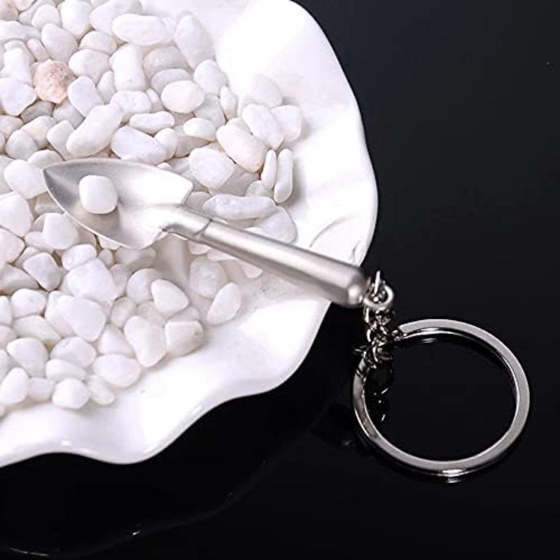 Mini Shovel Set with Keychain, Key Ring, Key Holder, Metal Tool, 3D Design, Perfect for Outdoor Use, Durable and Stylish Accessory