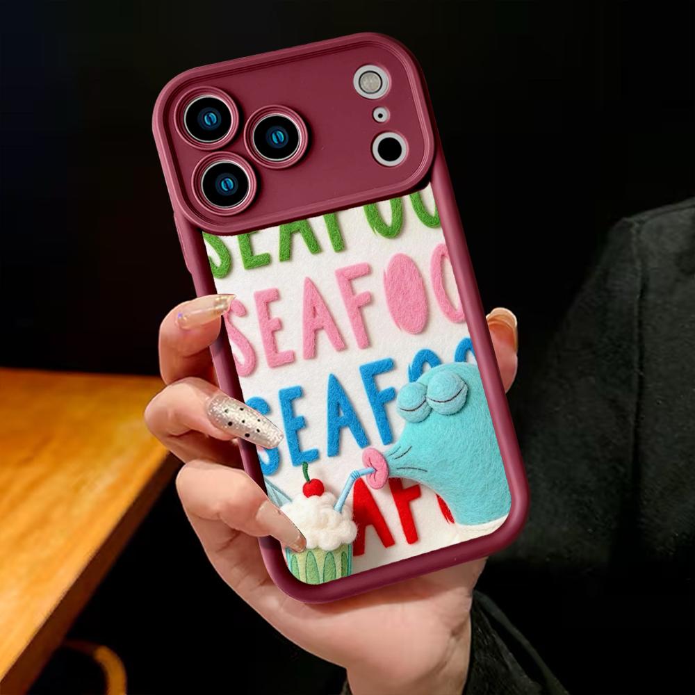 SpongeBob SquarePants Squidward SEAFOOD Funny Felt Art Phone Case For iPhone 17 16 15 14 13 12 11 Pro Max Plus X XR XS Air Cute Colorful 3D Felt Style Cartoon Character Shockproof Soft TPU Bumper Cover SpongeBob SquarePants Squidward SEAFOOD Funny Felt Art Phone Case For iPhone 17 16 15 14 13 12 11 Pro Max Plus X XR XS Air Cute Colorful 3D Felt Style Cartoon Character Shockproof Soft TPU Bumper Cover