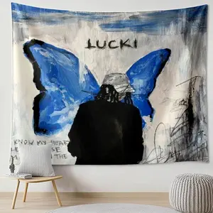 1pcs LUCKI Butterfly Backdrop Aesthetic Tapestry Wall Hanging, Artistic Photography Background, Polyester Wall Decor for Bedroom, Living Room, Gaming Room, Studio, Party Decor