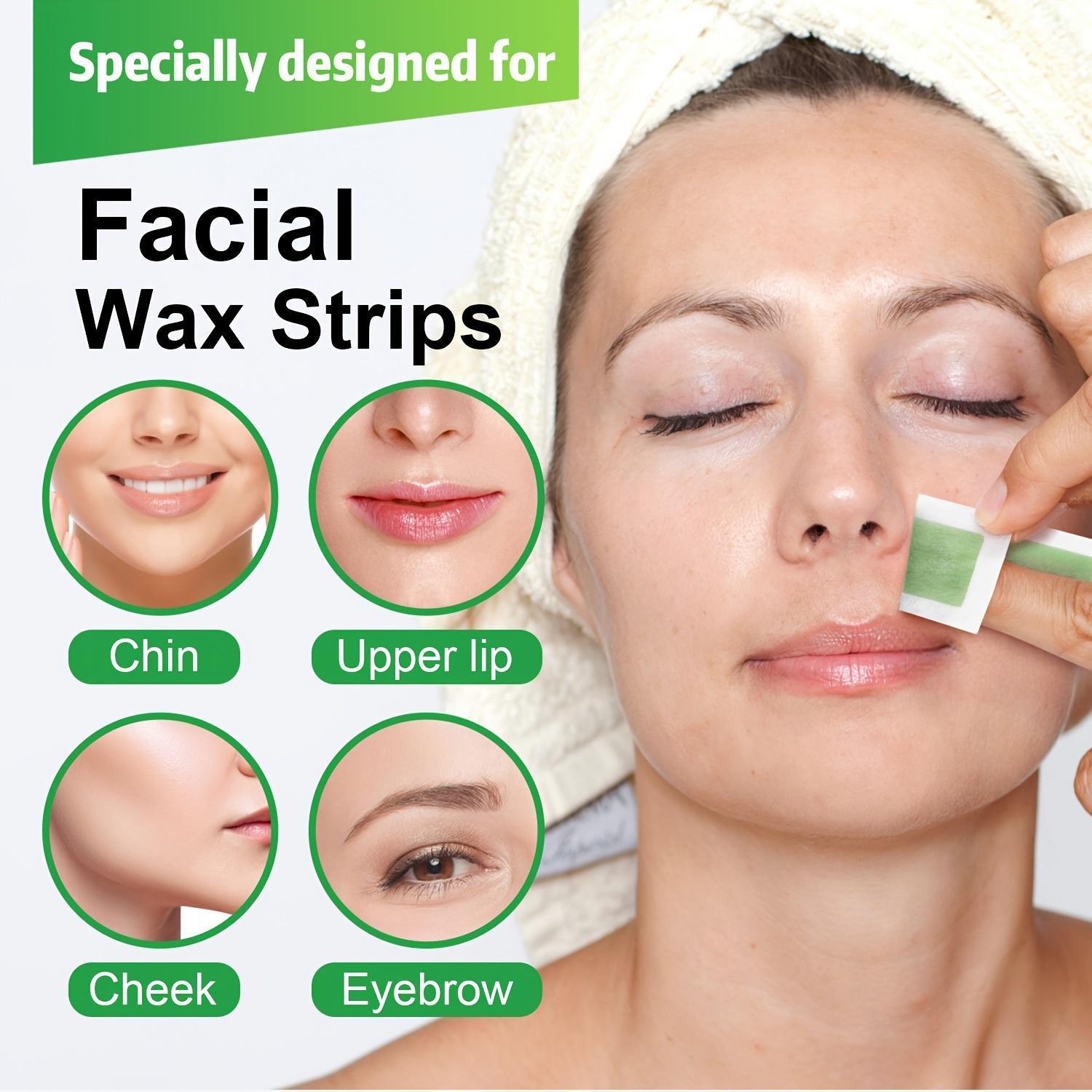 72 PCS Facial Wax Strips for Women, Eyebrow and Upper Lip Hair Removal Strips, Easy At Home Waxing Kit for Face, Quick Beauty Hair Removal Strips for Brows, Chin and Small Areas, Portable Personal Care Essentials