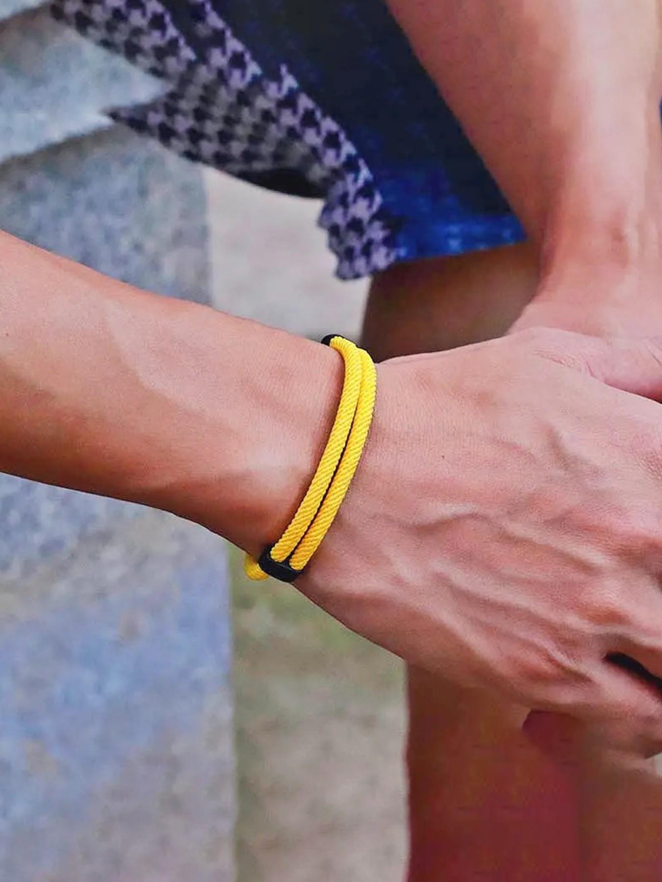 Men's Colorful Braided Rope Wristband, Simple Fashion Style, Durable Adjustable Nylon Cord, Ideal for Daily Wear, Couple Matching, Boyfriend Gift