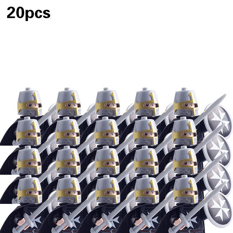 2026 new Medieval Military Sets Action Figures Building Blocks Bricks Roman Knight Spartan Soldier Helmet Sword WeaponsToys For Children