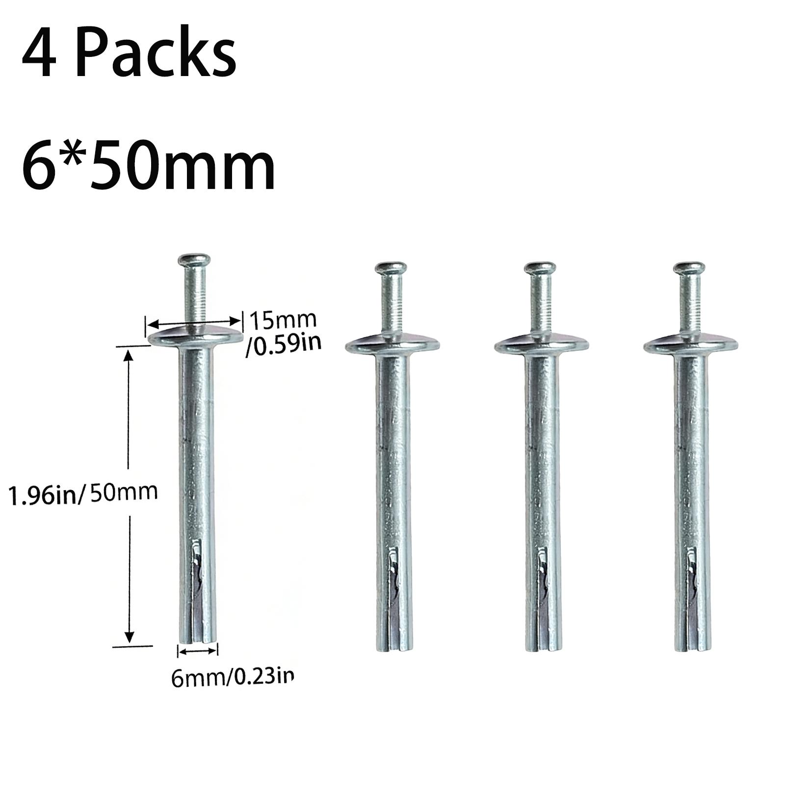 Hammer Drive Concrete Anchors 3-Step Nail-in Anchors, Rust Resistant Electro Galvanized, Expansion Bolt, Concrete Anchors for Walls Cabinets, Easy Install for Shelves Cabinets Curtains Walls Concrete Brick Block
