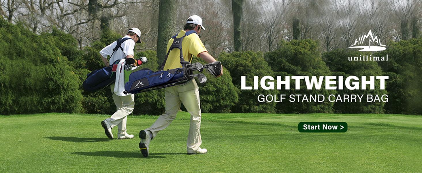 UNIHIMAL Par 3 Golf Lightweight Stand Carry Bag PRO with Dual Shoulder Straps –Pitch n Putt Golf Bag Easy to Carry and Durable for The Driving Range, and Executive Courses – 31.5 inches Tall