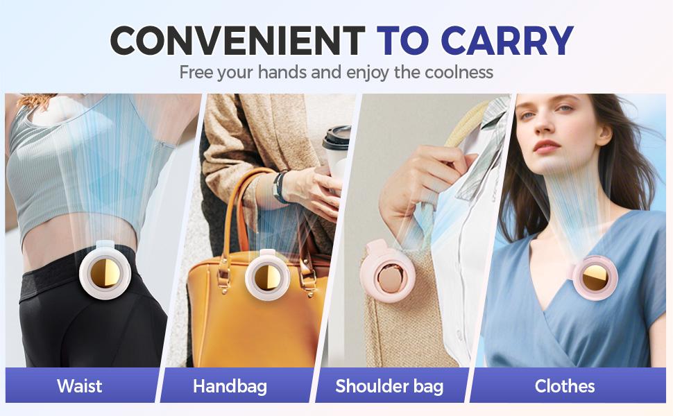 Westdeer Portable Silent Mini Bladeless Electric Fan,Adjustable 3-speed Suspended Waist Fans, Smal!Father's Day Gifts,Perfect Gift