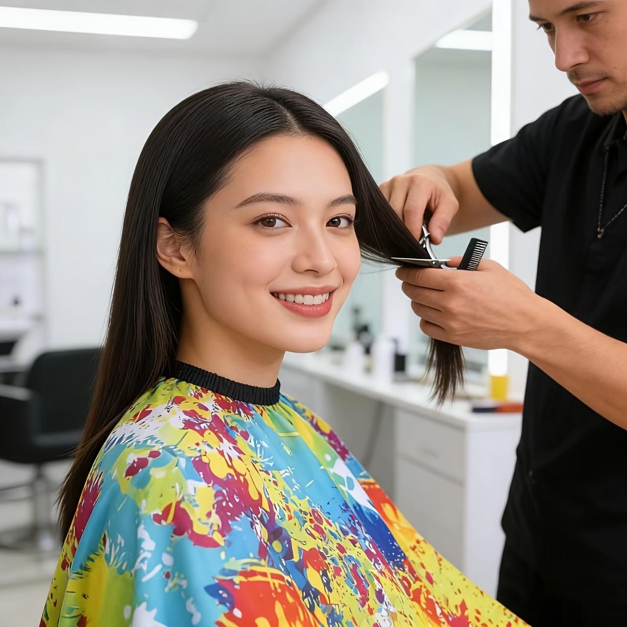 Colorful Fashion Creative Hairdressing Apron, Adjustable Collar Size, Durable and Easy to Clean, Perfect for Salon or Home Use