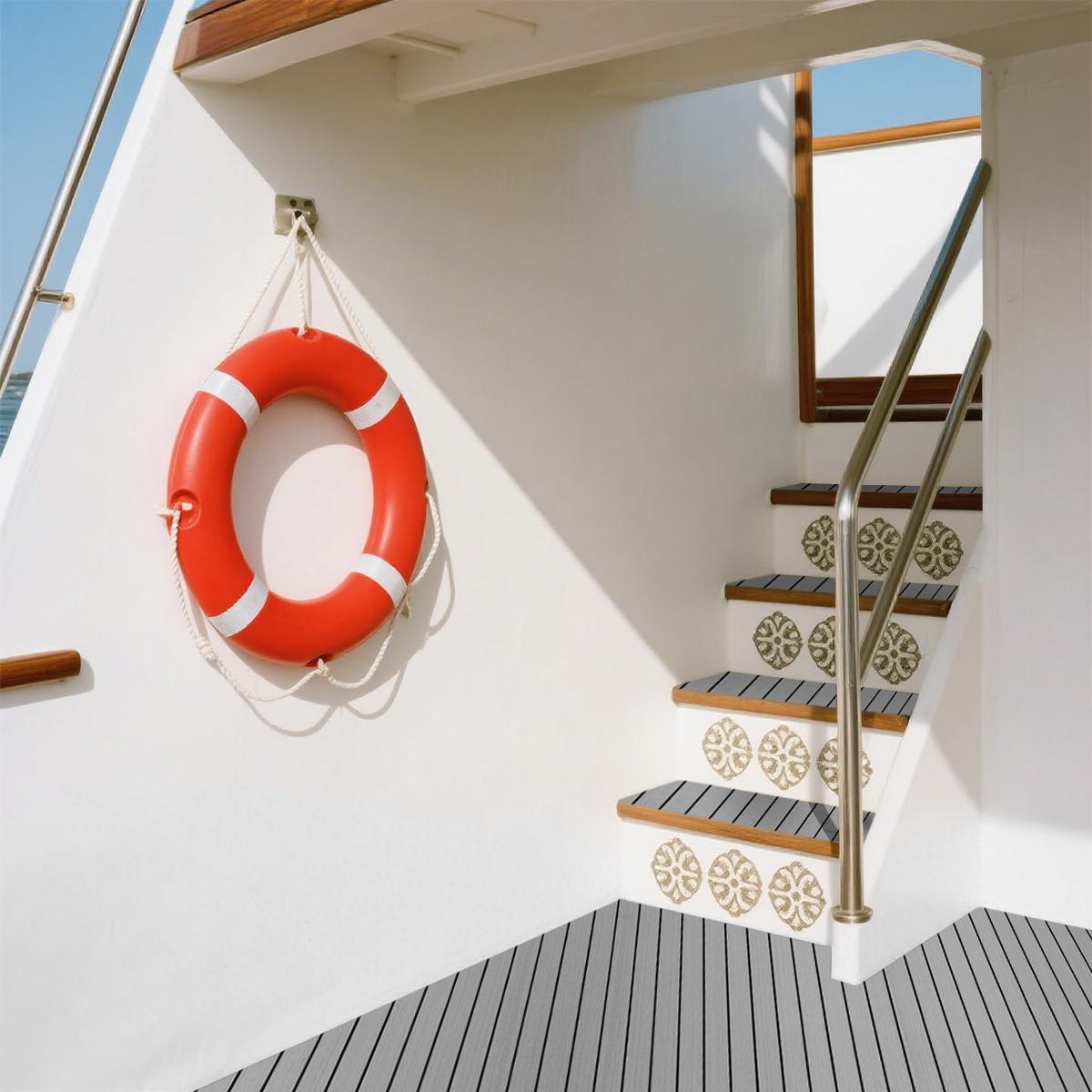 Faux Teak EVA Foam Marine Decking Sheet, 96x36in Self-Adhesive Synthetic Sheet for Boats, Swim Platforms & RV Decks, Helm Pad, Swim Platform