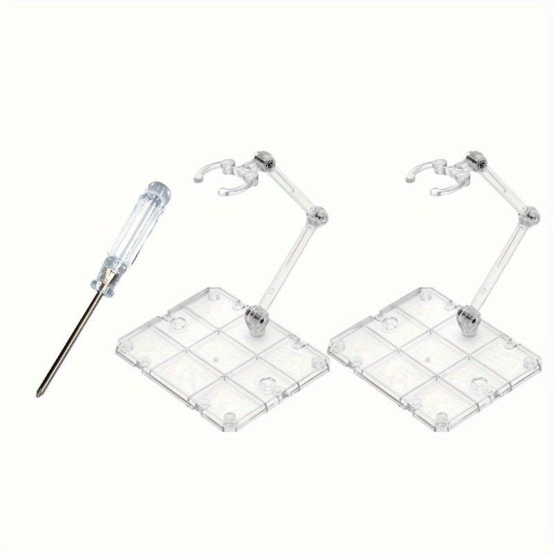 Action Figure Stand, Assembly Action Figure Display Holder Base Doll Model Support Stand Compatible with HG RG SD SHF Gundam 1/144 Toy Clear, with Screwdriver