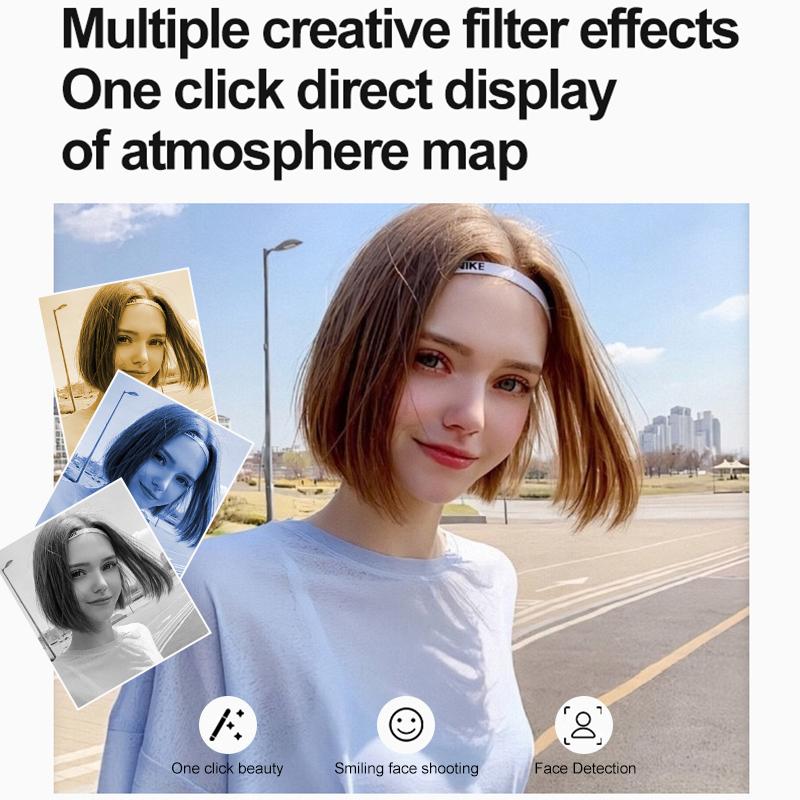 Retro Digital Camera, CCD Digital Camera, Vlogging camera with 2.4 inch Screen, Dual-lens, Compact and Portable with Fill Light for Starter Student Girl Boy