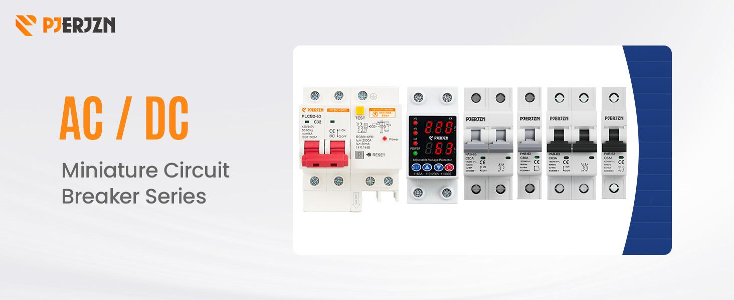 3-Pole Miniature Circuit Breaker - 20Amp Rating, 120/240VAC, DIN Rail Mount Thermal Magnetic AC Disconnect Switch for House Electrical Systems, Emergency Generators