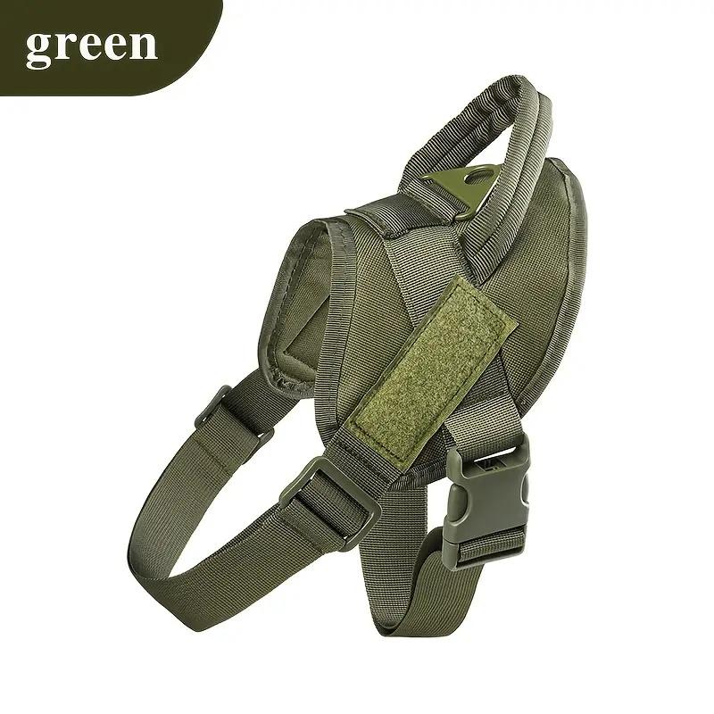Lightweight Tactical Dog Harness with D-Ring, Adjustable Nylon Vest for Walking, Training, Daily Use, Olive Options