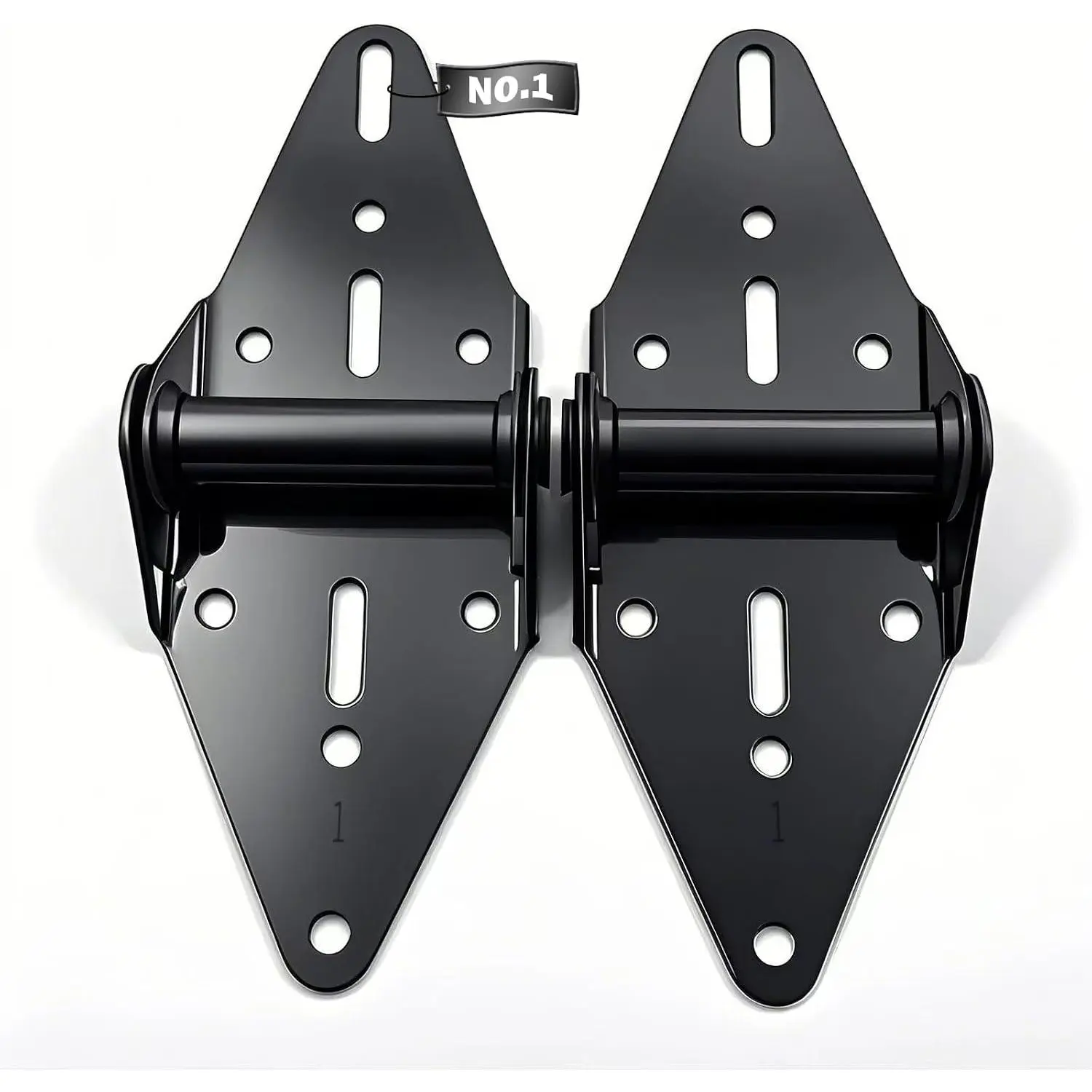 #1 Garage Door Hinges, Black Color 14 Gauge Galvanized Steel, Rust-Resistant   for Residential & Commercial Sectional Doors, 2-Pack