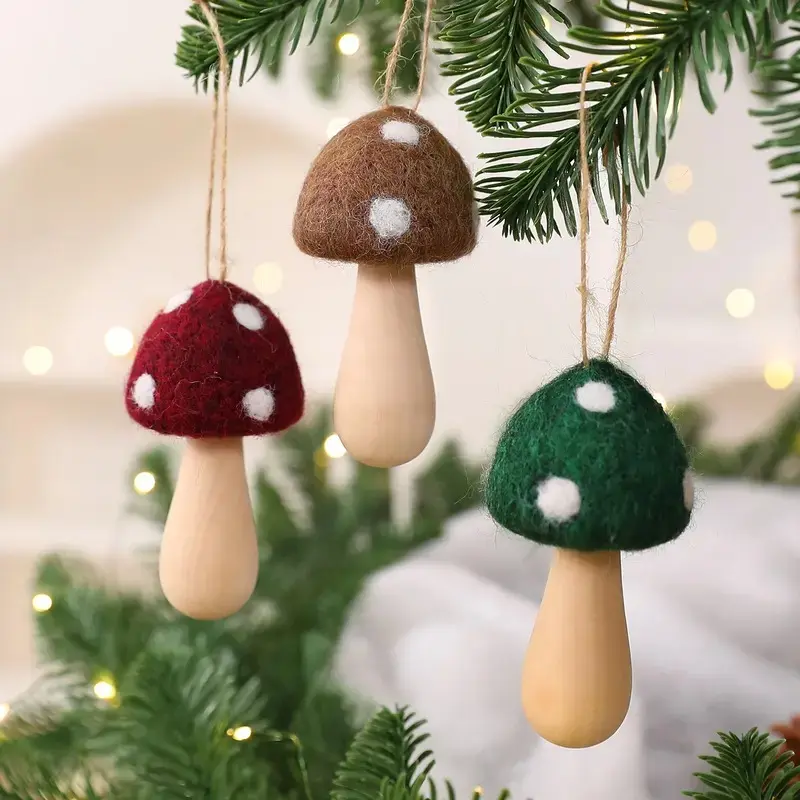 1pcs Creative Easter decoration wool felt mushroom indoor decoration pendant holiday scene decoration