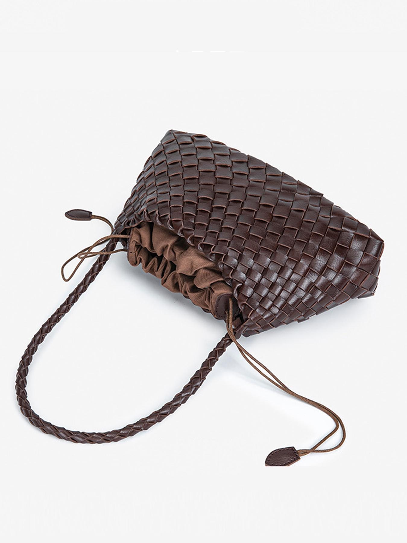 Woven Tote Bag for Women Hand Shoulder Bag Weave Purse Woven Leather Handbag Pu Tote Satchel Fashionable Bags