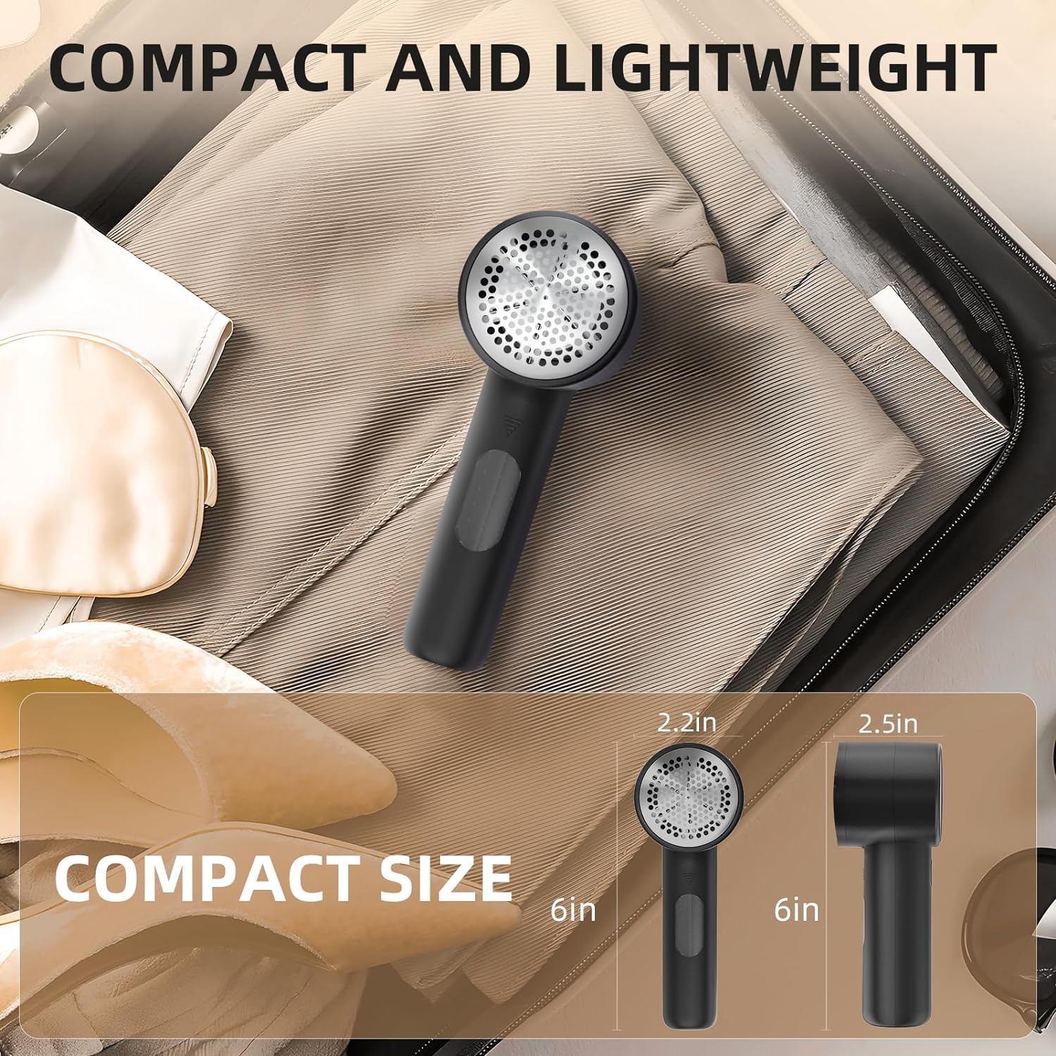 【Lentorgi】Electric fabric shaver, portable hair remover, pet home, rechargeable, lint collection container, LED digital display, 6-blade blade, safety lock, 3 speeds, 2600mAh, lasts for 1 hour, suitable for clothes, sweaters, sheets, sofa, blanket