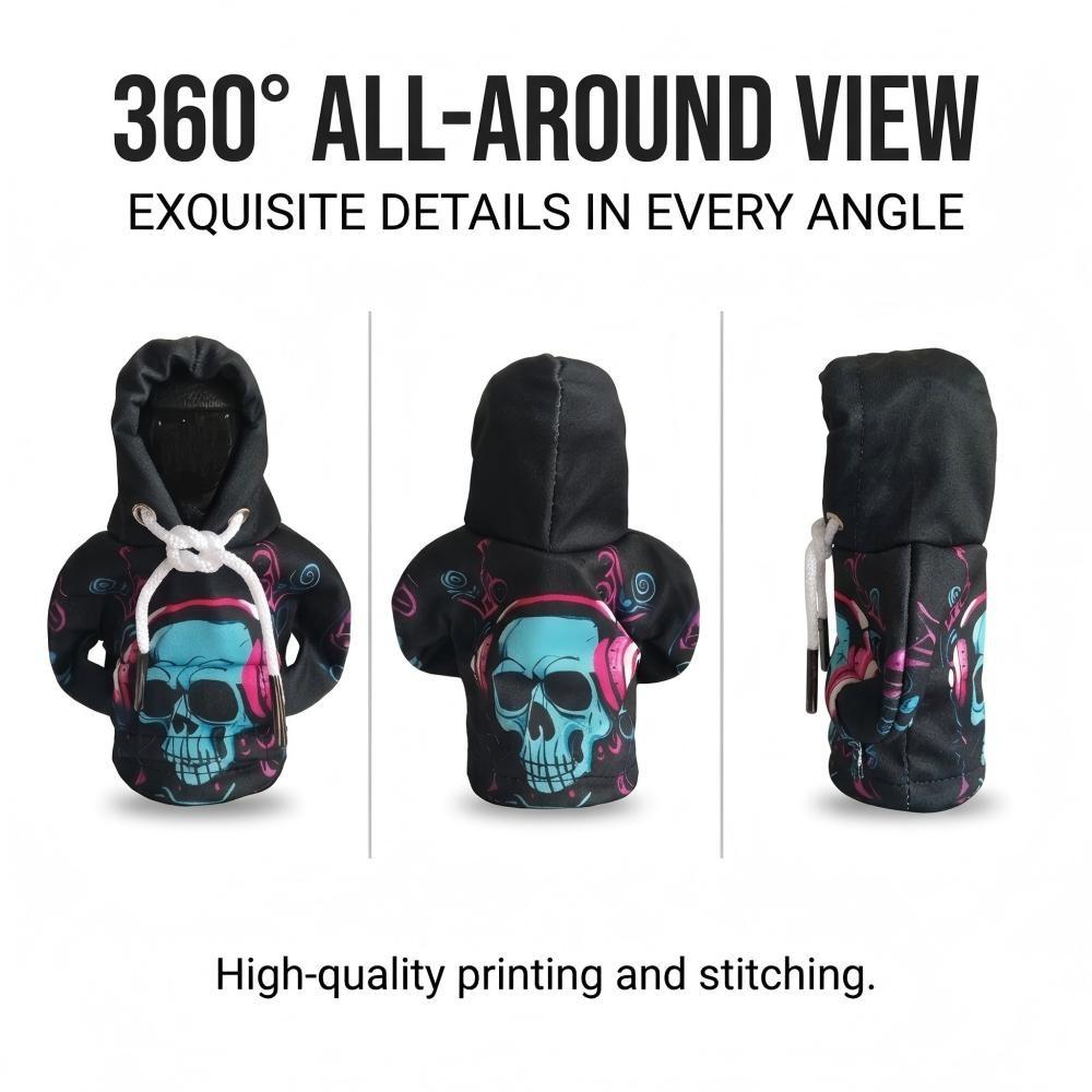 Universal Car Gear Shift Cover, Cyberpunk Skull Print, Interior Decoration, Small Sweatshirt Style, Automotive Accessories