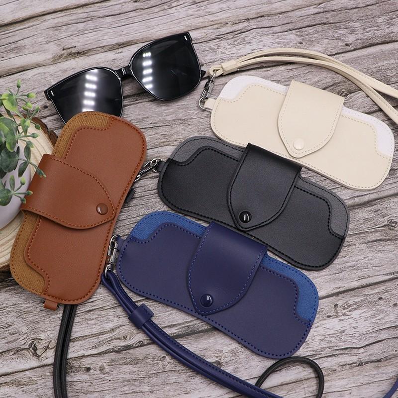 Creative Fashion Neck Strap Glasses Case, All-Season Unisex Artificial Leather, Perfect Gift for Birthdays, Anniversaries, Graduation