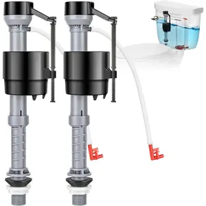 Universal Toilet Flusher Replacement Kit, Toilet Fill Valve Replacement Kit, Toilet Parts Inside Tank Kit, Adjustable, Quiet and Easy to Install (2-Pack)