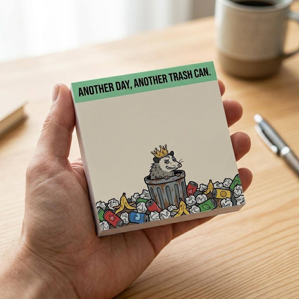 Funny Opossum Sticky Notes 4 Pack, 3x3 Inch Novelty Memo Pads (50 ...