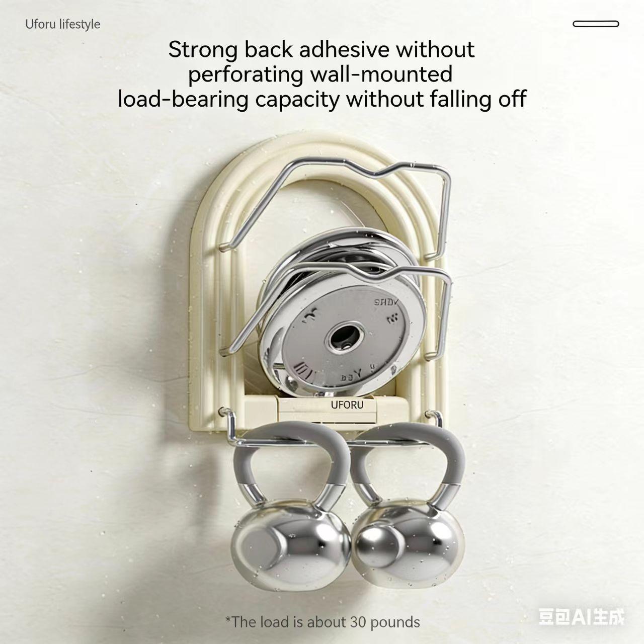 Aluminum Alloy Kitchen Wall Mounted Storage Rack, Multi-Functional No Drilling Pot Lid Holder, Cutting Board Towel Organizer