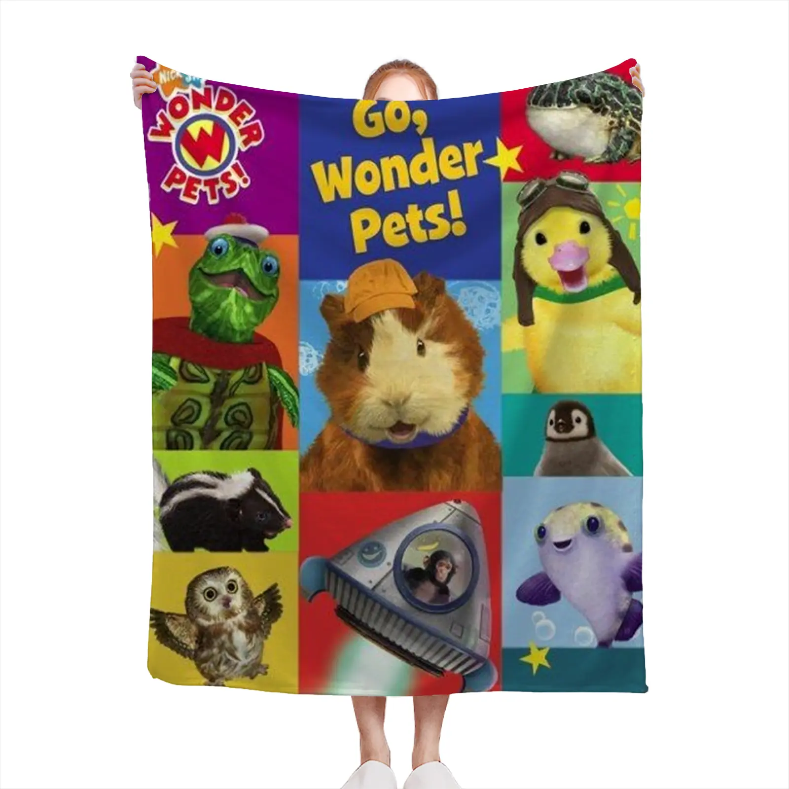 Soft Cozy Throw Blanket Polyester Go Wonder Pets Cartoon Print Lightweight Kids Bedroom Living Room Gift For Children2607230055