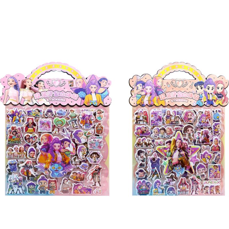 2PCS KPop Hunters Anime Laser Cut Stickers Tiger Rumi Mira Zoey Fan Gift Decoration