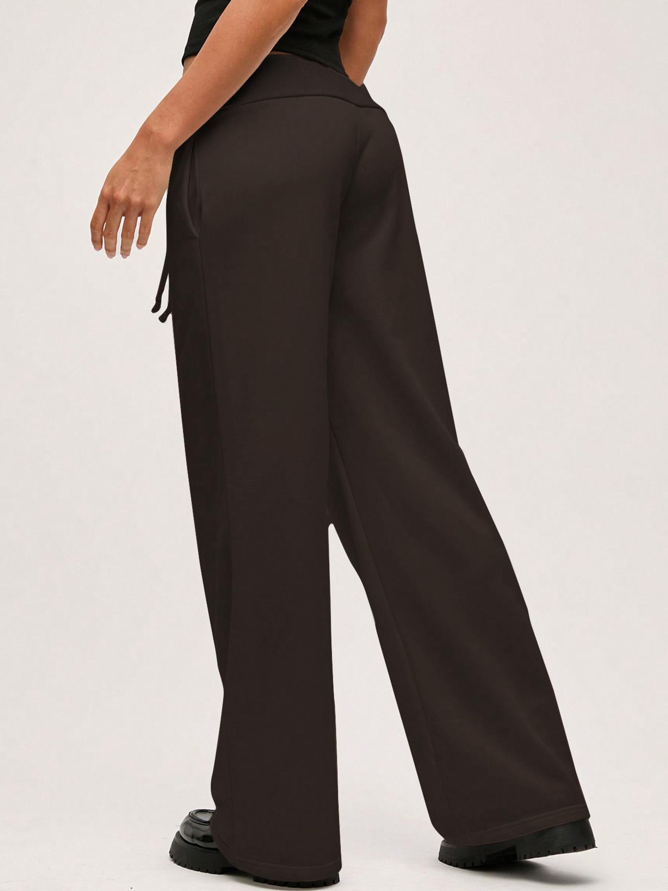 Women Casual Solid Color Loose Fit Low Waist Knitted Sweatpants, Warm Comfort, Cozy Chic, Daily Commute, Stylish & Comfy, Casual Chic Bottoms