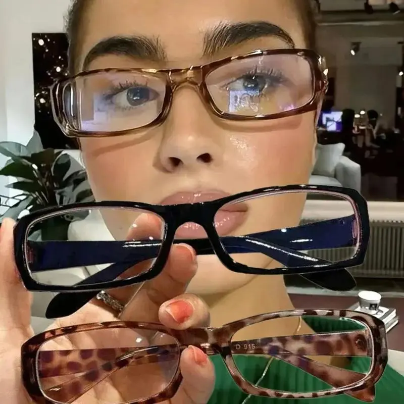 2pcs Square Shaped Glasses for Women Retro Eyeglasses Clear Reading Spectacle Blue Light Blocking Eyewears Gift Japanese Fashion