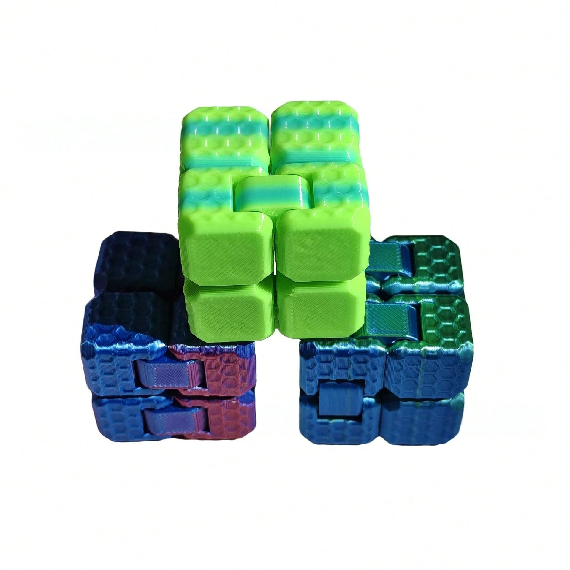 Gradual Color 3D Printed Square Infinite Magic Cube Stress Relief Toy, Creative Educational Gift for Students Adults, Random Color