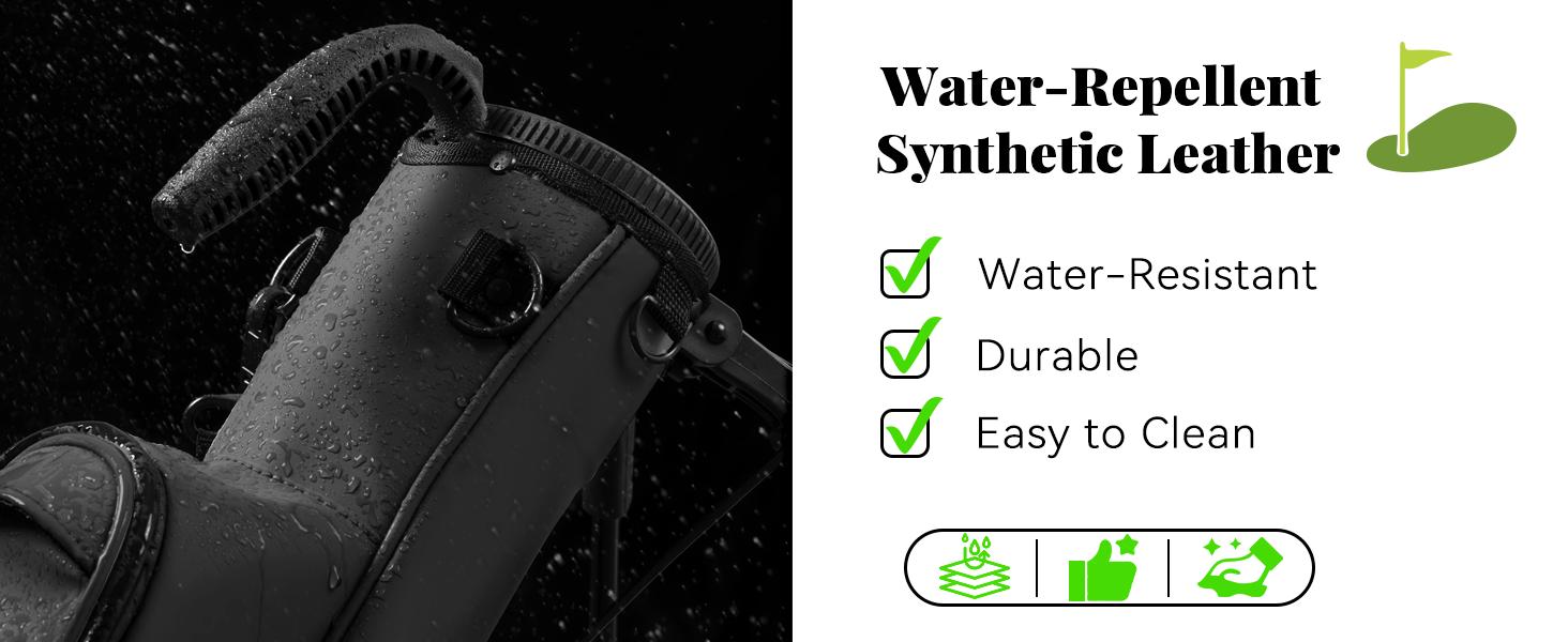 UNIHIMAL Small Par 3 Golf Bag Lightweight Synthetic Leather —Easy to Carry and Durable Pitch n Putt Golf Bag for Men & Women, Waterproof Design