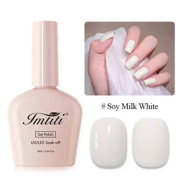 IMTITI -Simple Solid Color-Soy Milk White CollectionUV/LED   Polish, All Seasons, 10ml soak-off  long lasting quick-drying formula soft  enthusiast tpo free uv art gel ombre press summer n sils home decor ruber nail ware sf