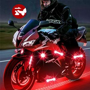 Nilight 8pcs Motorcycle RGB LED Strip Lights Kit Multi-Color Neon Waterproof Atmosphere Lights with RF Wireless Smart Remote Controllers for Harley Davidson Suzuki LED Car Sign   dealsforyoudays