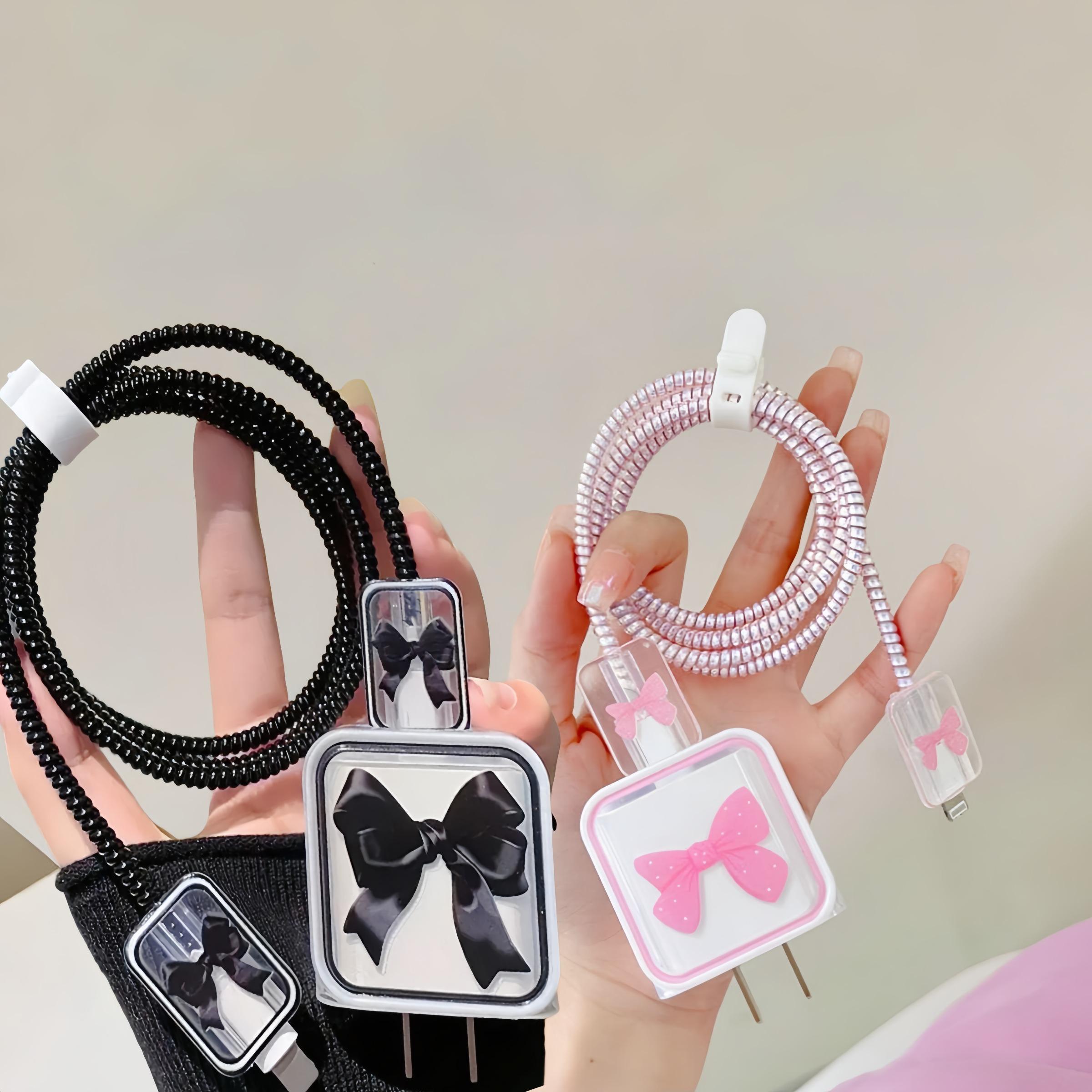 Charger Protector Case with Silicone Strap, Charging Cable Organizer, Compatible with iPhone Accessories, Durable Phone Accessory, Type C Charging, Casing