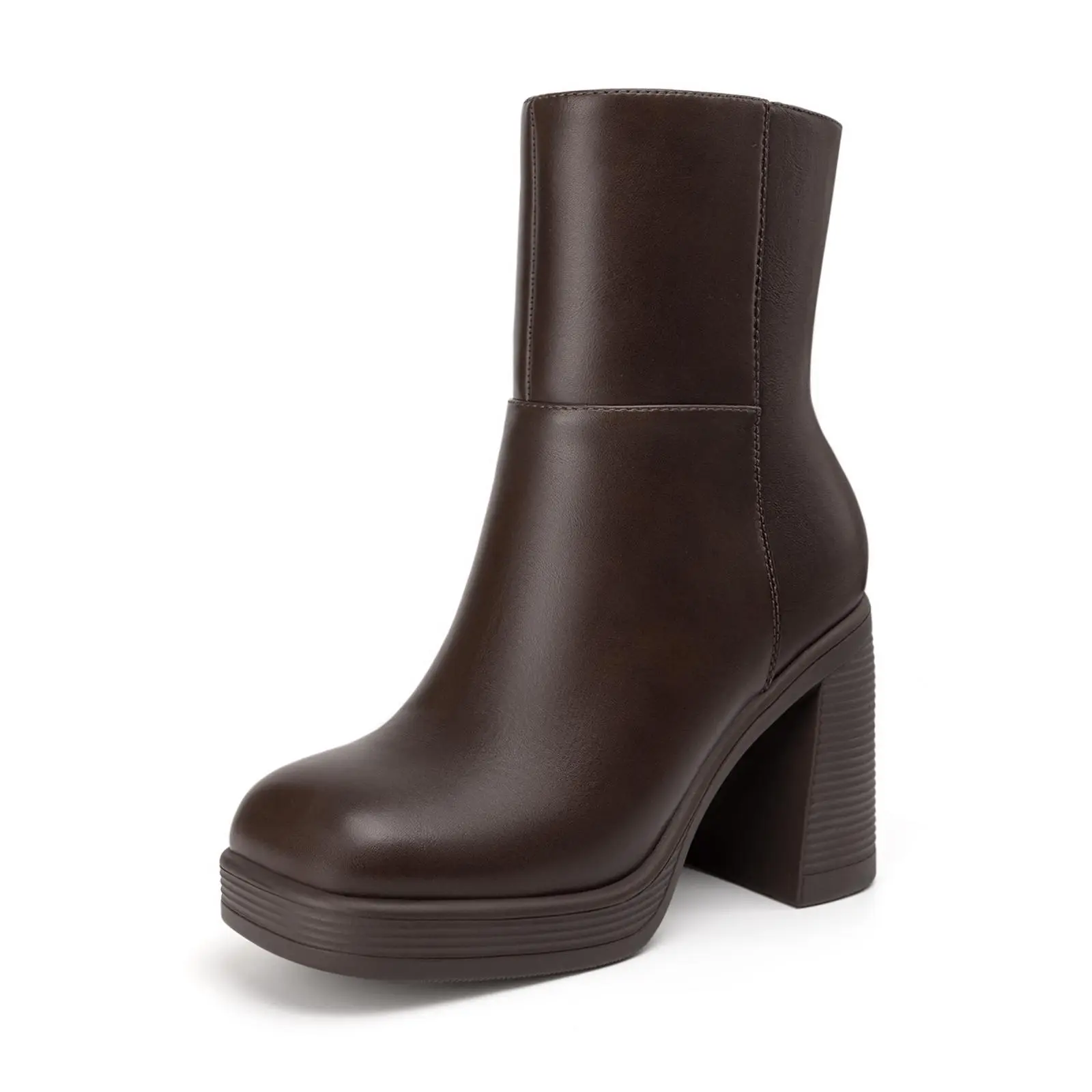 Women's Platform Ankle Boots High Chunky Block Heel Square Toe Boots Fashion Dress Heeled Booties, Shoes For Women, Women's Shoes