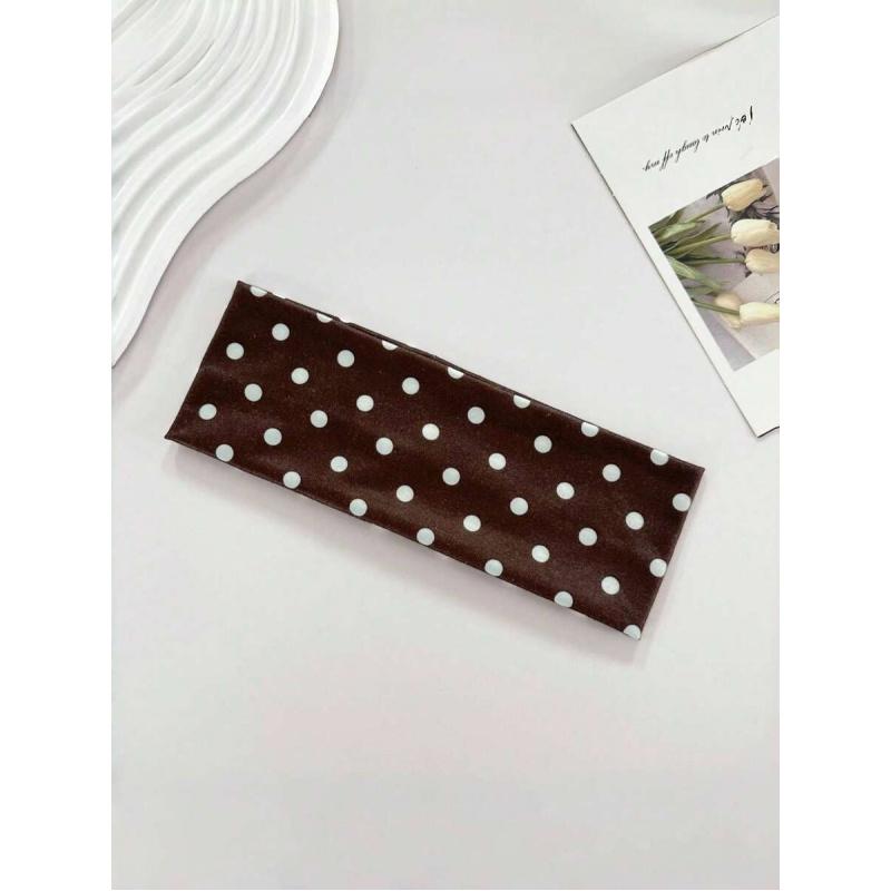 Polka Dot Yoga Training Workout Headband for Women Absorbent Elastic Hairband Fashion Sports Accessories Non-slip Running Headwear Elastic Headbands