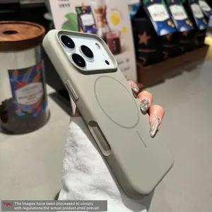1 piece of large-hole lens frame, Wireless, ultra-thin thin-ring magnetic liquid silicone soft case, Cover, skin-friendly texture, bare phone, new model, suitable for Apple iPhone 17 Pro Max/16/15/14/13/12, 11 Pro Max Plus