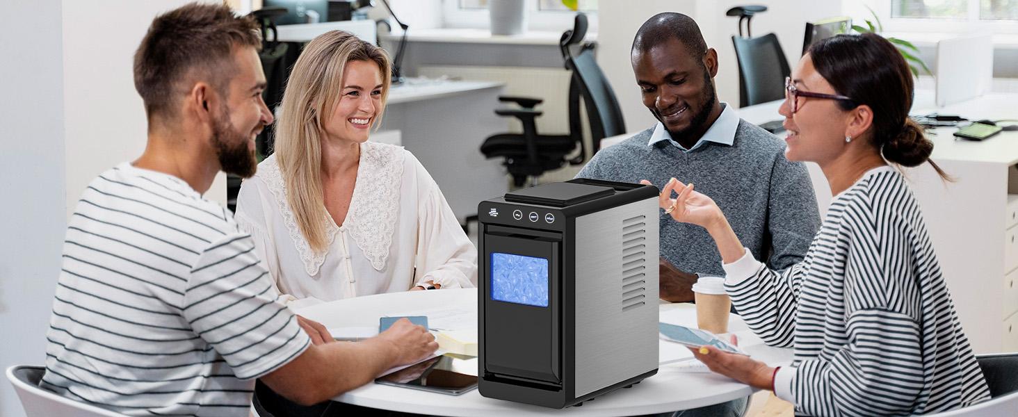 Cowsar Countertop Bullet Ice Maker Machine with Self-Cleaning & Light, Fast Ice Making, LED Control, Pull-Out Ice Drawer, Compact Portable Ice Maker for Home & Kitchen